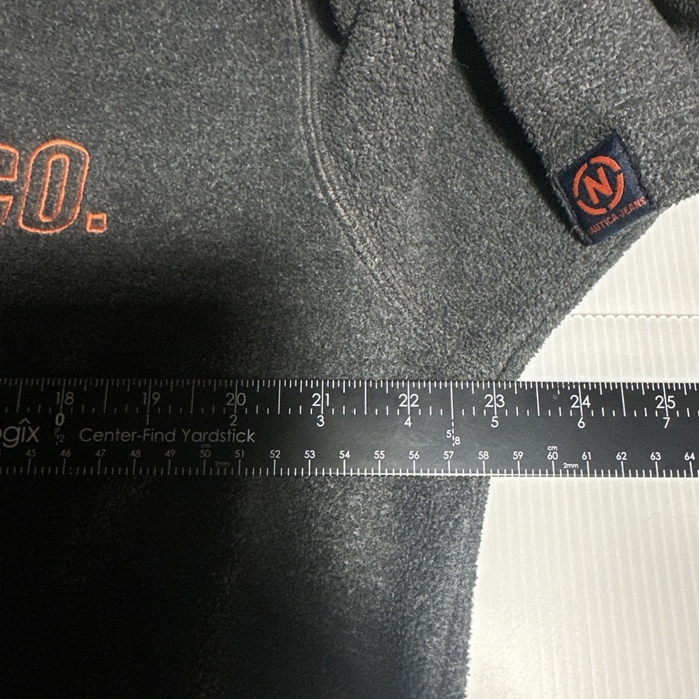 Nautica Jeans Co. Sweatshirt Mens Medium Quarter Zip Fleece Pullover Made USA - Picture 9 of 10